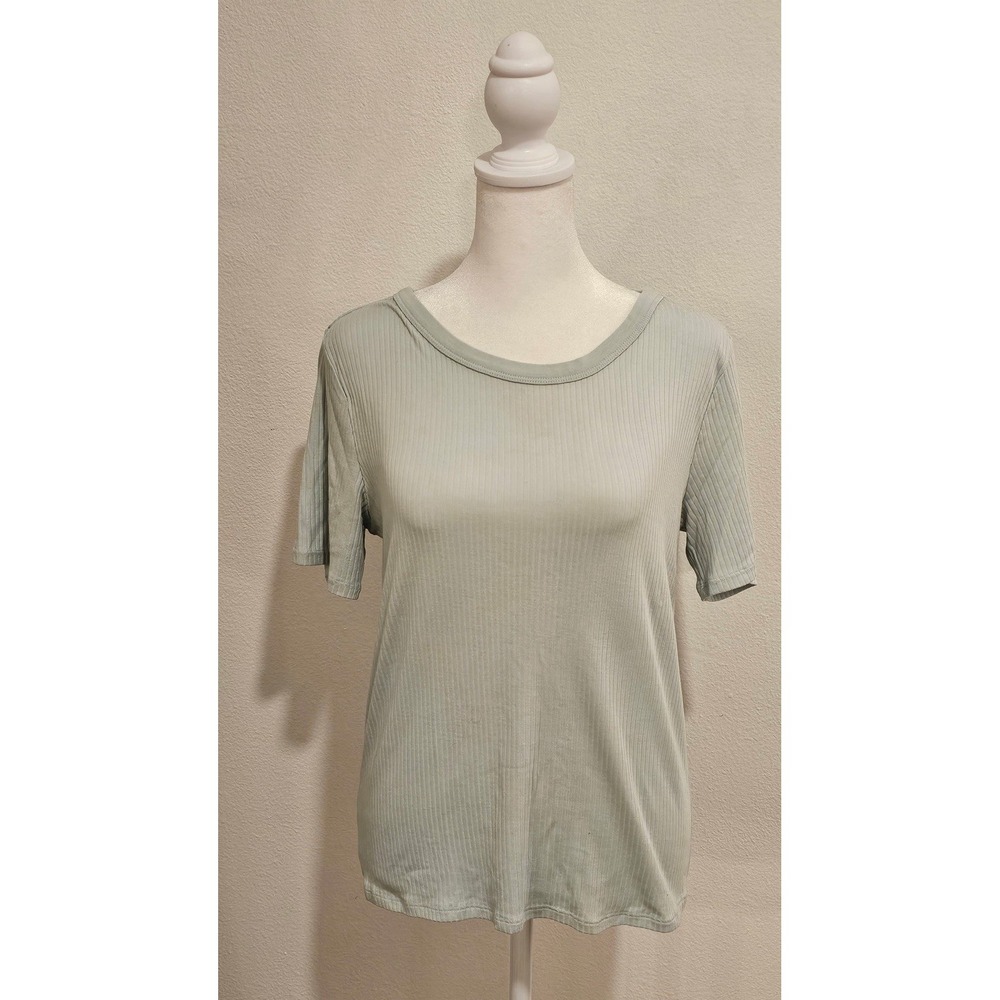 Women's Lucky Brand Mint Green Ribbed Tee Shirt Size L